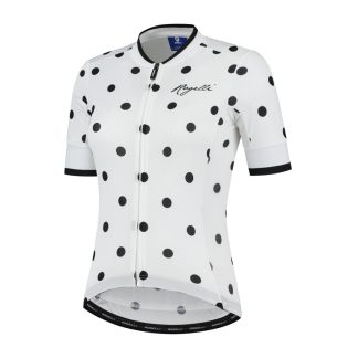 Rogelli Sprinkle - Cykelbluse - Dame - Korte ærmer - Race Fit - Hvid/Sort - Str. L