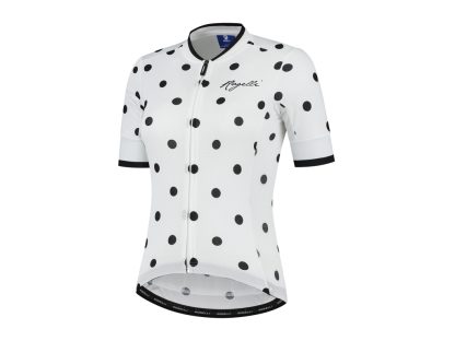 Rogelli Sprinkle - Cykelbluse - Dame - Korte ærmer - Race Fit - Hvid/Sort - Str. L