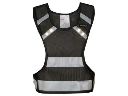 heyReflect Sport Refleksvest med led lys - Sort - Str. XXL