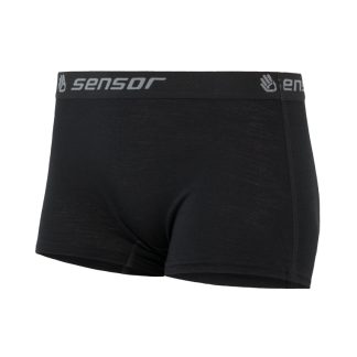 Sensor Merino Active Boyshort - Uldunderbukser m. kort ben - Dame - Sort - Str. XL