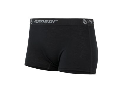 Sensor Merino Active Boyshort - Uldunderbukser m. kort ben - Dame - Sort - Str. XL