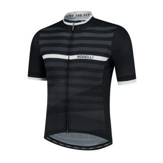 Rogelli Stripe - Cykeltrøje - Korte ærmer - Sort/Hvid - Str. 3XL